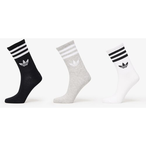 Adidas 3-Stripes Crew Socks 3-Pack White/ Grey/ Black L Cene