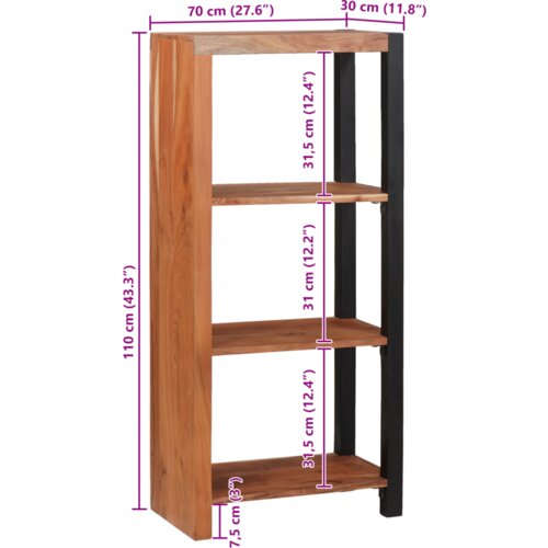 VidaXL Police za knjige Smeđa, Crna 50 x 30 x 110 cm Slike
