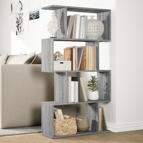 Pregrada regal za knjige 4 razina sonoma 70x24x129 cm drveni Slike