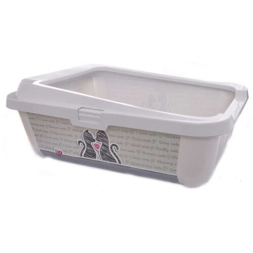 Moderna Toalet za mačke Hercules Tray+Rim, Sivo-beli Cene