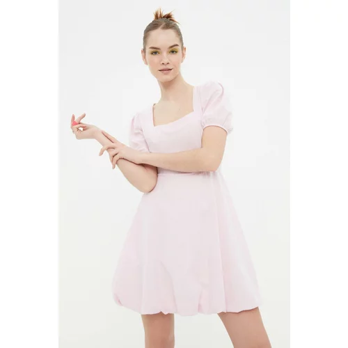Trendyol Powder Powder Balloon Skirt Square Collar Dress