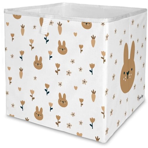 Butter Kings Bijeli tekstilni organizator za dječje igračke 32x32x32 cm Sweet Bunnies – Cijene