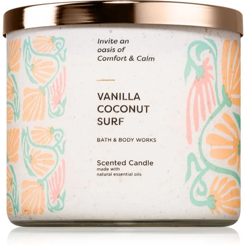 Bath & Body Works Vanilla Coconut Surf dišeča sveča 411 g