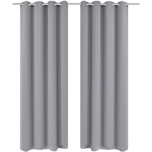  Zavjesa za Zamračivanje s Metalnim Prstenovima 2 kom 135x175 cm Siva Cijene
