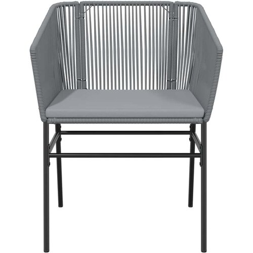  5-dijelni vrtni blagovaonski set s jastucima poliratan i staklo Siva 160 x 80 x 74 cm Slike