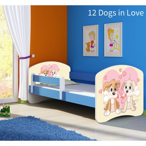  Otro&scaron;ka postelja ACMA z motivom, stranska modra 180x80 cm 12 Dogs in Love Cene