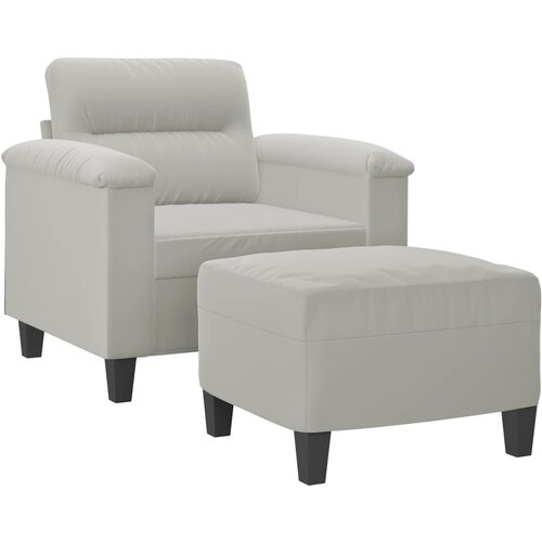  Fotelja s tabureom svjetlosiva 60 cm od mikrovlakna Slike