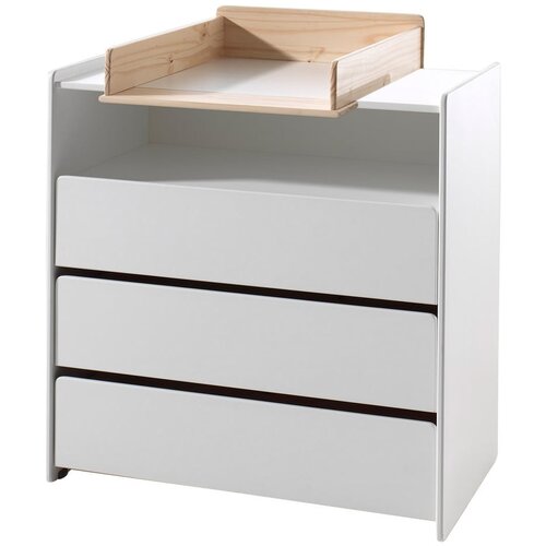 Vipack Bela nizka otroška komoda iz masivnega bora s previjalnim pultom 90x106 cm KIDDY – Cene