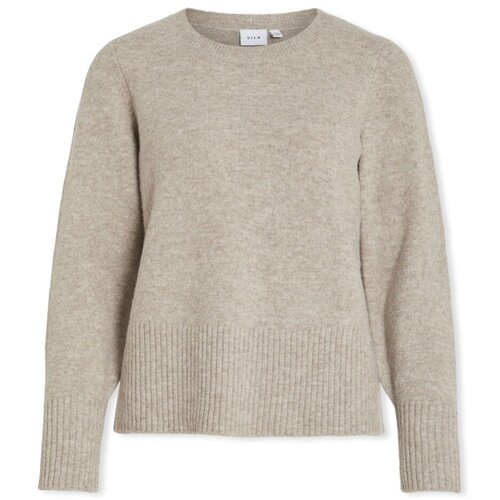 Vila Puloverji Primia Knit - Natural Melange Bež Slike