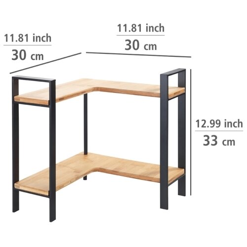 Wenko 53028100 - Polica LOU 30x33 cm crna/smeđa Slike