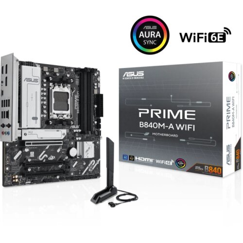 Asus PRIME B840M-A WIFI, DDR5, SATA3, USB3.2Gen2, DP, 2.5GbE, WiFi 6E, AM5 mATX Cene