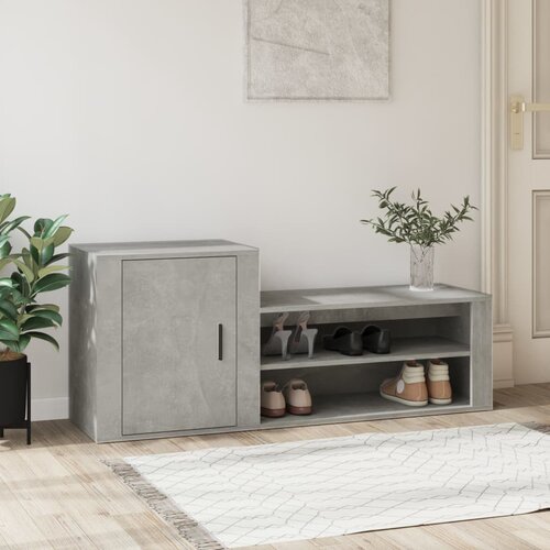 The Living Store omarica za čevlje betonsko siva 130x35x54 cm inženirski les - omarica za čevlje, (21434129) Slike