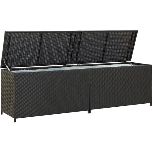 VidaXL vrtna kutija za pohranu od poliratana 200 x 50 x 60 cm crna Slike