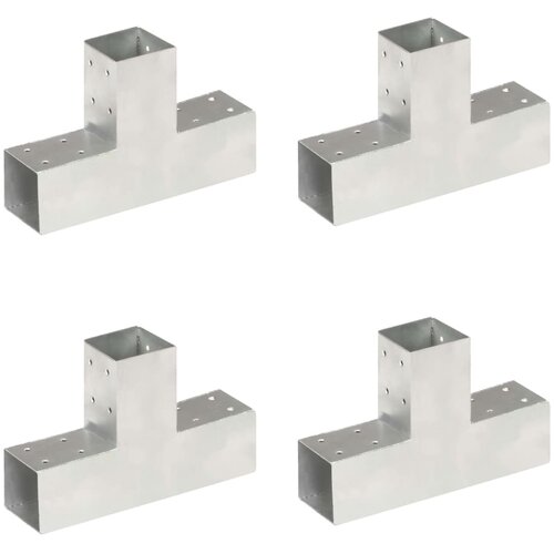 vidaXL Spojniki za stebre 4 kosi T oblike pocinkana kovina 71x71 mm Cene