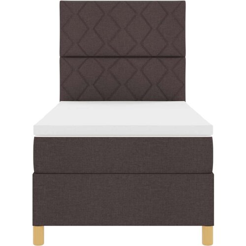 VidaXL Krevet s kutijom opruga i madracem tamnosmeđa 100x200 cm tkanina Slike