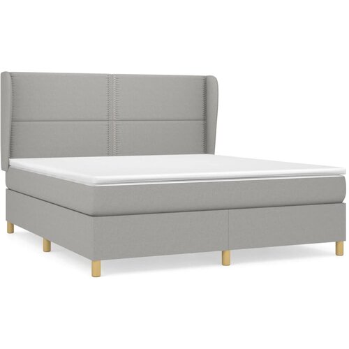 Maison Chic Box spring postelja - Vzmetna postelja z vzmetnico svetlo siva 160x200 cm žamet SL7337, (21904631) Cene