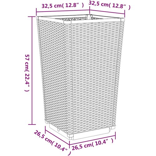  Vrtne sadilice 4 kom plava siva 32,5 x 32,5 x 57 cm PP Slike