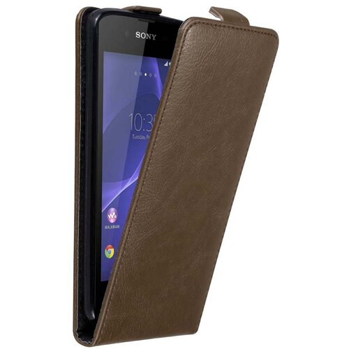 Cadorabo Ohišje, združljivo z Sony Xperia E3 v kava rjava - Zaščitni ovitek v obliki flipa z magnetnim zapiranjem, (20558980) Cene