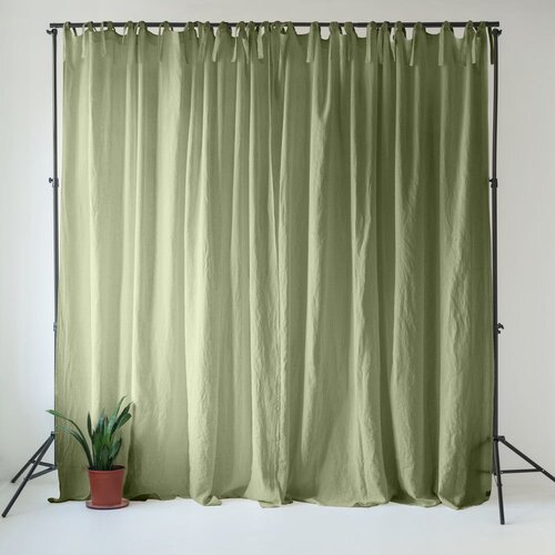 Linen Tales Svetlo zelena lanena zavesa 140x170 cm Sage &amp;ndash; Slike