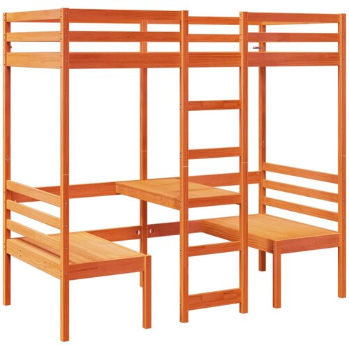 Maison Chic Dvignjeni Postelja za odrasle - Posteljni Okvir z mizo, stoli rjav 90x200 cm borovina, (22082467) Cene