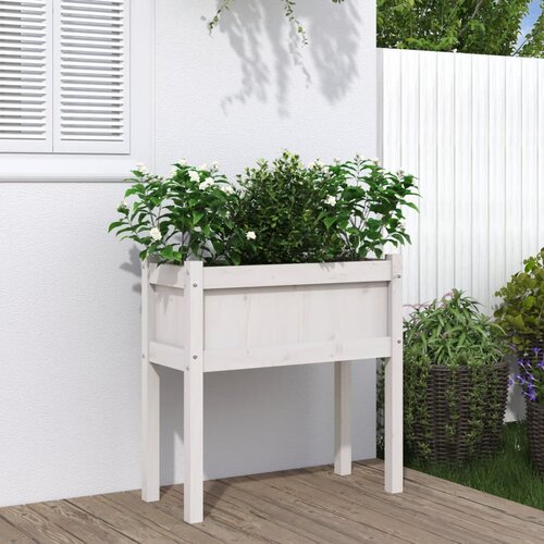  Vrtne sadilice s nogama bijela 70x31x70 cm od masivne borovine Cijene