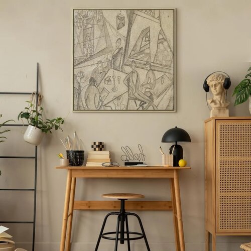  Slika - Frida Kahlo &amp;ndash; Frida and Her Contemporaries 40x40 U prirodnom drvenom okviru Slike
