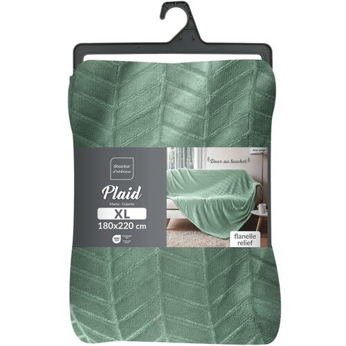Douceur d int&amp;eacute;rieur Svetlo zeleno pregrinjalo iz mikroflanele 180x220 cm Arya &amp;ndash; Slike