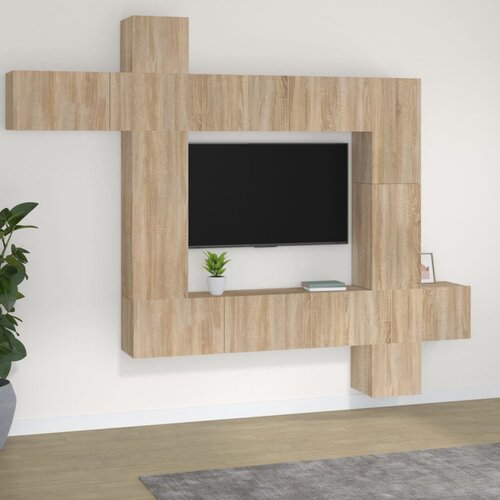 vidaXL 9-dijelni set TV ormarića boja hrasta sonome konstruirano drvo Cijene