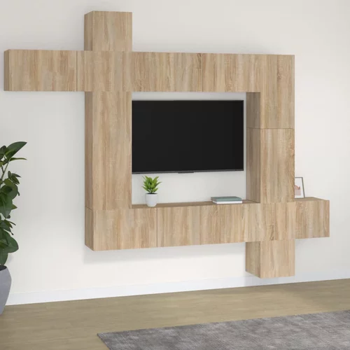 vidaXL Komplet TV omaric 9-delni sonoma hrast inženirski les