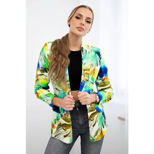 Turecki Cotton jacket with a colorful print green Cene