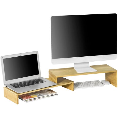 SoBuy organizator pisalne mize za monitor v barvi lesa v skandinavskem slogu, (20815117) Cene