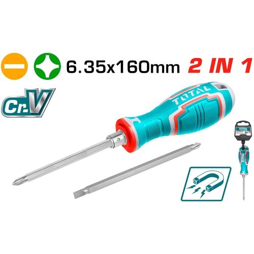 Total 2 u 1 set odvijača 6.35X160MM,PH2+SL6 (THT250206) Slike