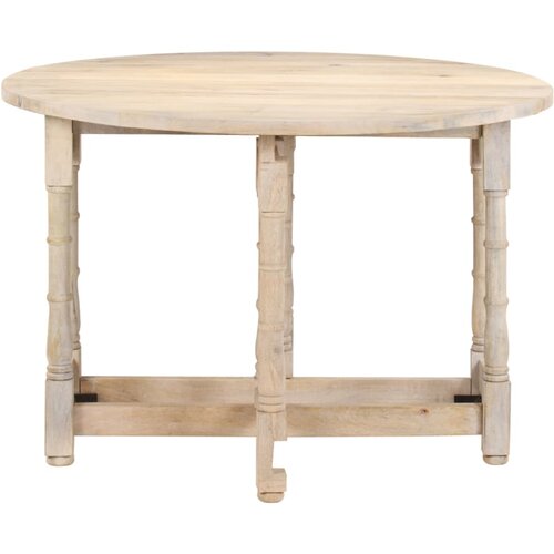 Maison Chic Jedilna miza - Kuhinjska miza - Jedilni stol okrogla 110x76 cm trden mangov les, (21715028) Slike