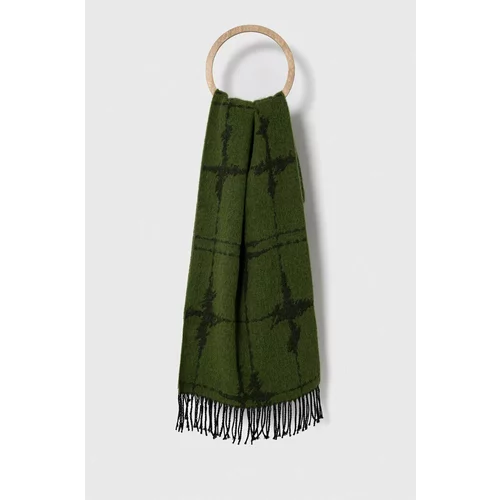 Sisley Kratki šal s primjesom vune boja: zelena, s uzorkom