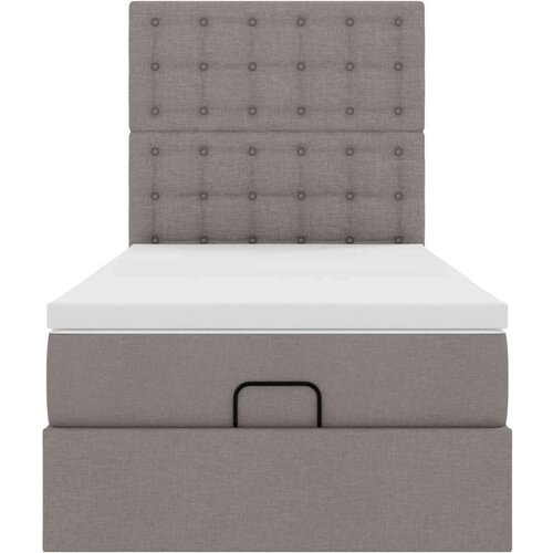 VidaXL otomanski okvir kreveta s madraca smeđesivi 90x200cm od tkanine Slike