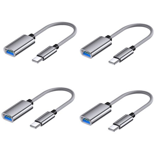 INF Type-C najlonsko pleten kabel 4-pack, USB 3.0, OTG in PD Gray, (5000296348) Slike