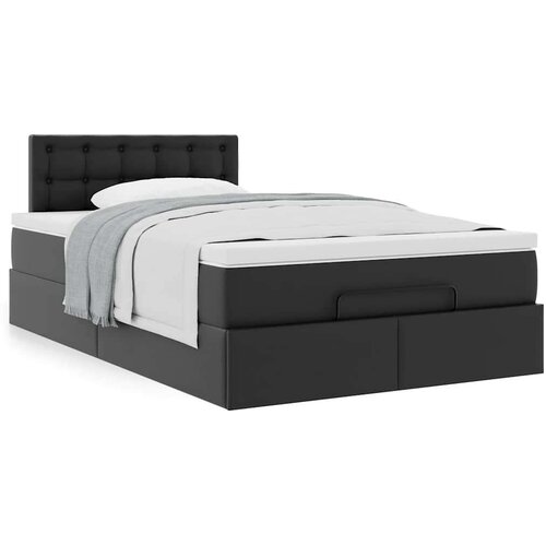 VidaXL Otomanski okvir kreveta s madracem crni 120x200cm umjetna koža Slike