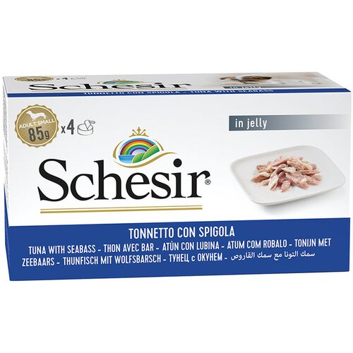 Schesir Vlažna hrana za pse, Multipak, Tuna i brancin, 4 x 85g Slike