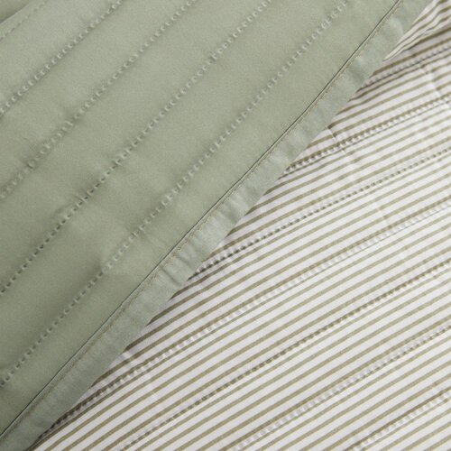 Catherine Lansfield Zeleno pre&amp;scaron;ito pregrinjalo 220x230 cm Stripe &amp;ndash; Slike