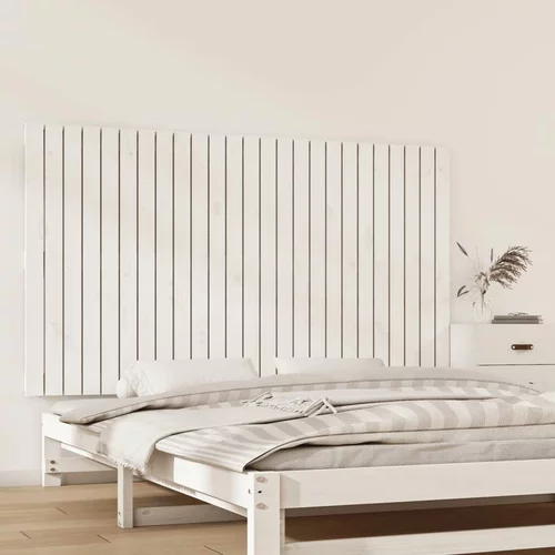  Stensko posteljno vzglavje belo 159,5x3x90 cm trdna borovina, (20739814)