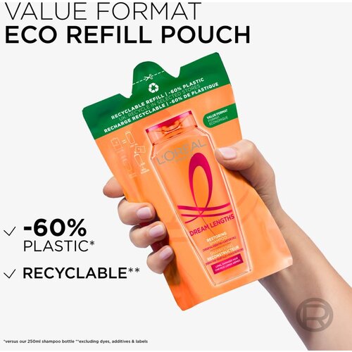 L&amp;acute;Or&amp;eacute;al Paris Elseve Dream Long Restoring Shampoo 250 ml &amp;scaron;ampon za dolge po&amp;scaron;kodovane lase polnilo za ženske Slike