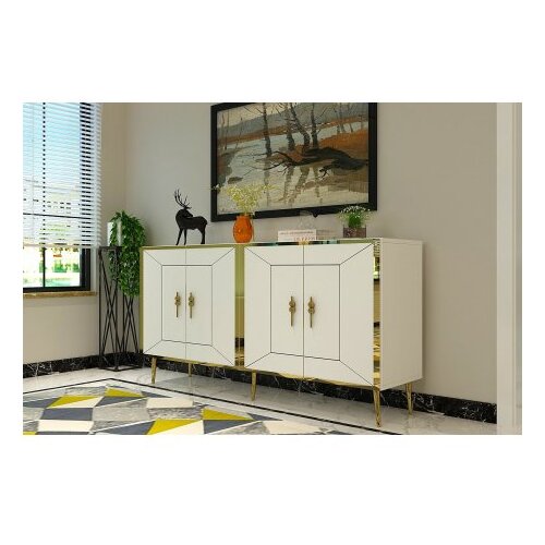 Hanah home komoda arno KB150 white gold Slike
