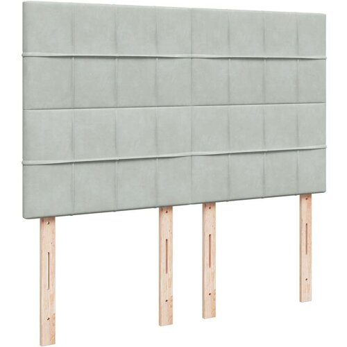 VidaXL Krevet s oprugama i madracem svjetlosivi 140x190 cm bar&amp;scaron;unasti Slike