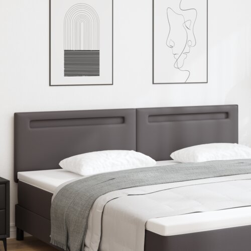  Vzglavje Enostaven dizajn Siva 200 cm Umetno usnje, (22048660) Slike