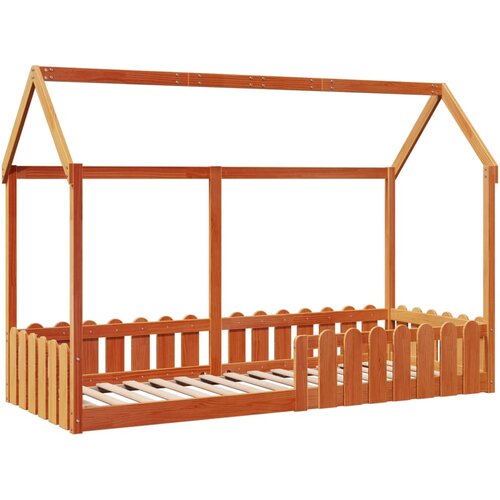 VidaXL Otro&amp;scaron;ki posteljni okvir vo&amp;scaron;čeno rjav 80x200 cm trdna borovina, (21292314) Slike
