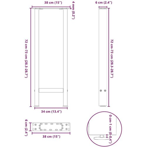  Noge stolića za kavu 2 kom bijele 38x(72-73) cm čelik Slike