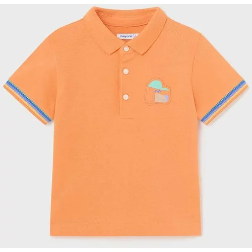 Mayoral Otroške bombažne polo majice oranžna barva