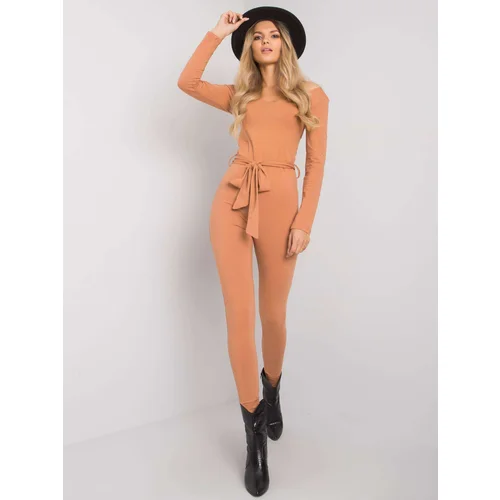 Fashion Hunters Camel overall with tie