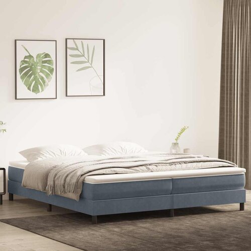 vidaXL Box spring krevet s madracem tamnosivi 180x220 cm baršunasti Cene