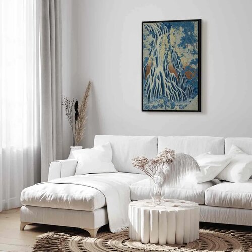  Slika - Hokusai Katsushika &amp;ndash; Kirifuri Fall on Kurokami Mount 80x120 U crnom drvenom okviru Slike